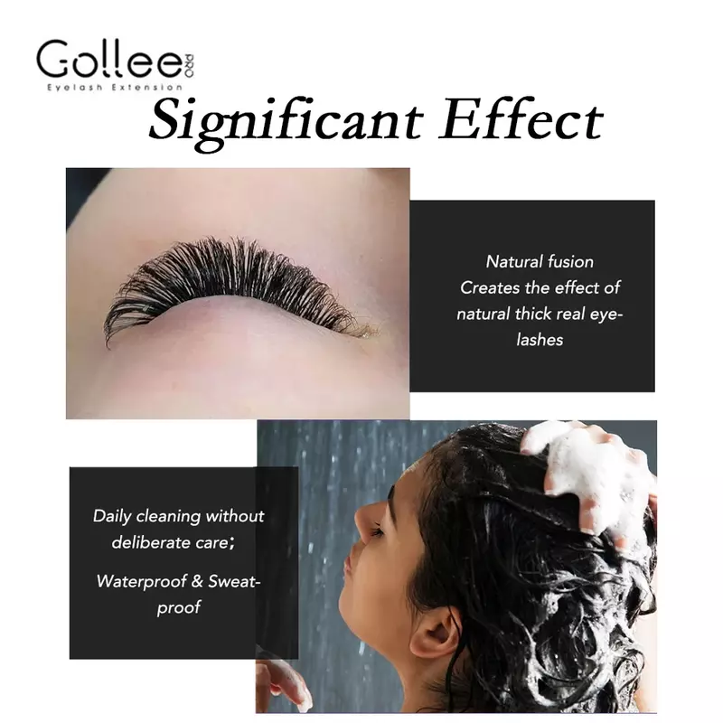 Gollee-Adhesivos para extensiones de pestañas postizas, pegamento rápido sin olor, sin irritación, suministros de extensión de pestañas, herramientas de maquillaje, 0,5-1S