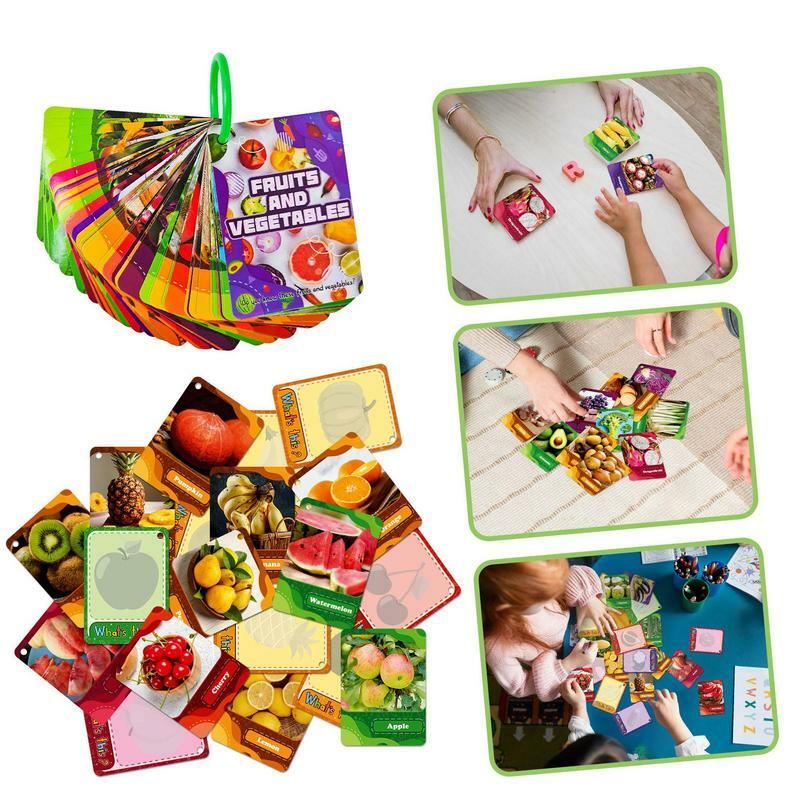 Flash Cards educacionais para bebês, Food Flash Cards, Correspondência Cartões, Alfabeto Multiuso, Aprendizagem Set, 45 pcs