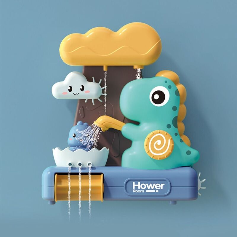 Mainan air kamar mandi bayi, gambar kartun hewan dinosaurus pipa perakitan kepala pancuran mandi anak mandi bermain air mainan hadiah