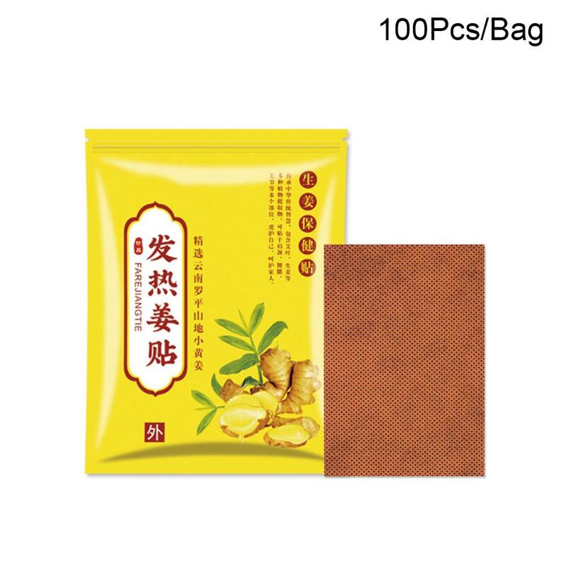 100 pezzi Ginger Paster pasta tradizionale cinese Ginger Foot Pad riscaldamento Ginger Patch medicina cinese Patch pasta muscolare