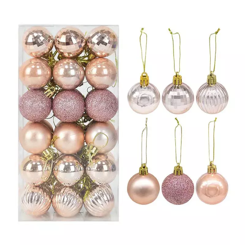 36pc/Lot ChristmasBalls Hanging Pendants Spheres Xmas Tree Decorations for DIY New Year 2023 Holiday Home Party Decor Ornaments