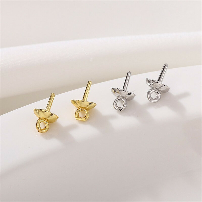 14K18K Gold-filled Half-hole Pearl Pendant Bead Holder Flower Holder Bead Hat DIY Handmade Bracelet Jewelry Accessories Material