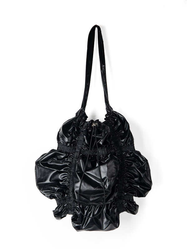 Bolsa de ombro feminina em forma de ruched, sacolas florais, cordão chique, bolsa de compras casual, coreana, moda, nova, 2024