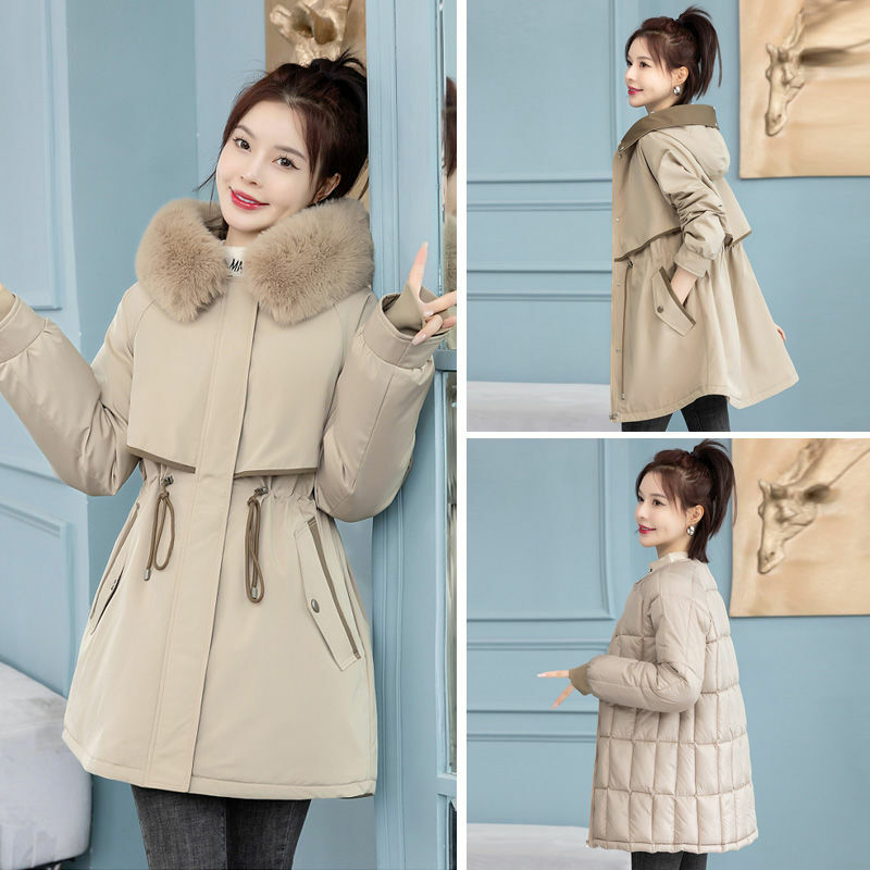 Jaket 2023 Korea musim gugur, mantel untuk wanita 2023, panjang sedang, jaket Musim Dingin 2022, pakaian wanita musim gugur