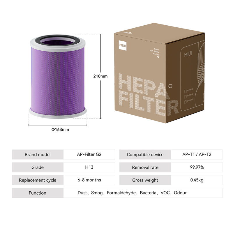 خرطوشة فلتر الهواء H13 ، ملحقات عالمية أصلية مناسبة لتنقية الهواء ، Hepa ،