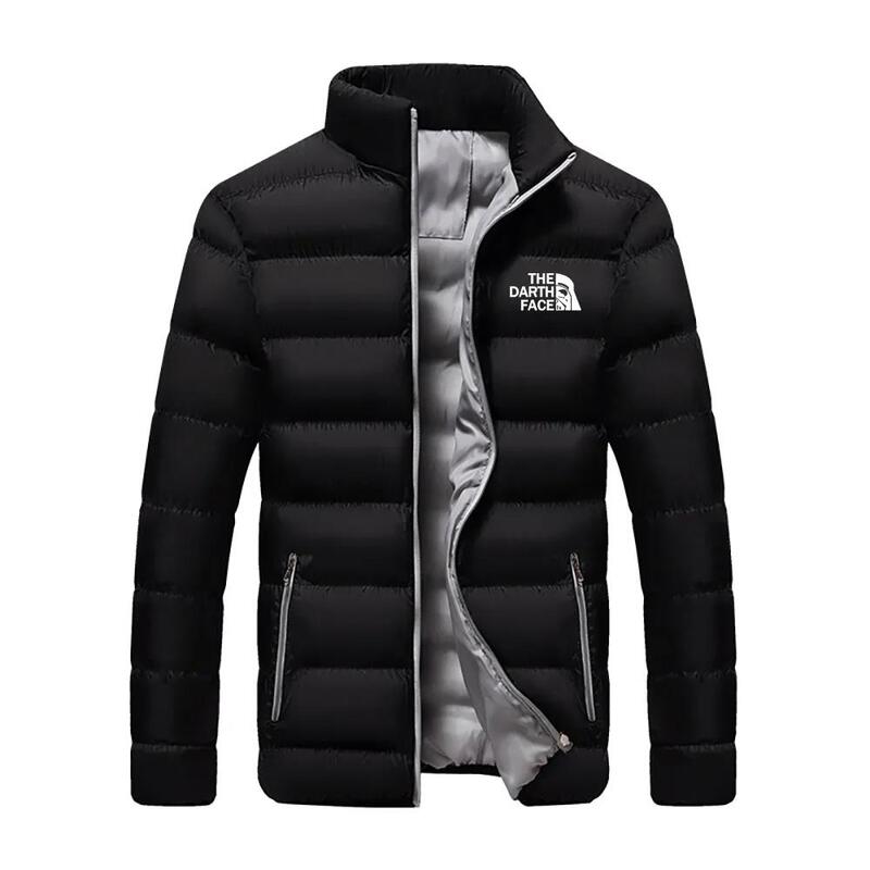Jaqueta de parka quente para baixo masculina, gola alta, casaco casual, moda de rua, norte, inverno