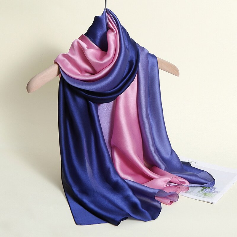 Свадебная атласная шаль для женщин, плащ, шарф, солнцезащитные шарфы, головной платок, однотонный цвет, блестящие элегантные аксессуары для банкета