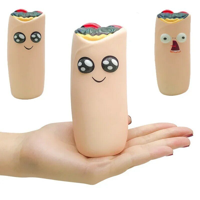 2PCS Jumbo Kawaii Throw Throw Burrito Squishy Doll Slow Rising Stress Relief Squeeze Toys for Baby Kids Xmas Gift 13*5.5 CM