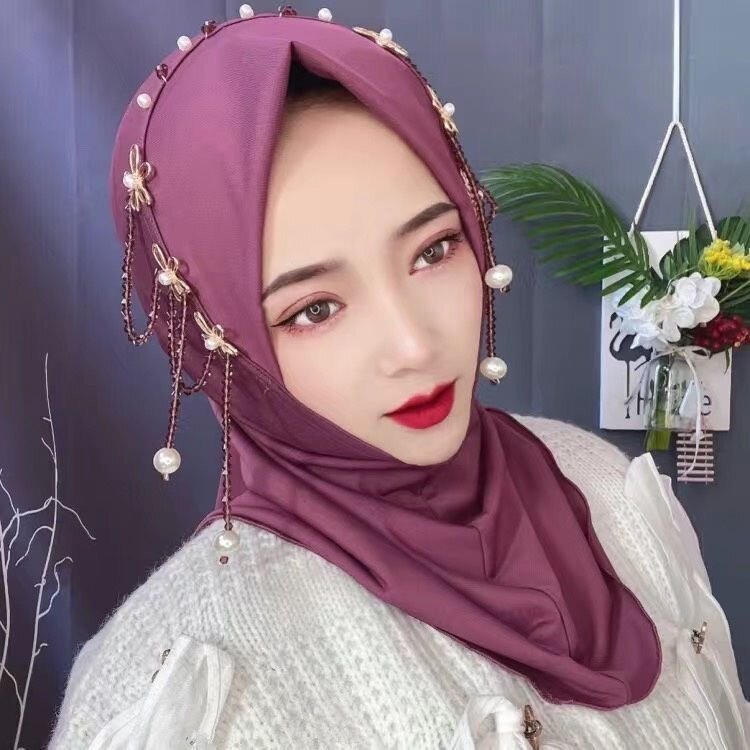Kwastjes Kralen Vrouwen Moslim Hoofdbedekking Hijab Instant Caps