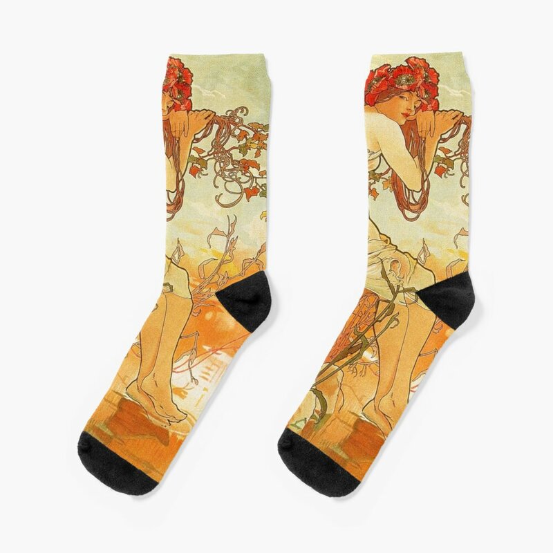 Alphonse Mucha-Art Socken Anime Socken