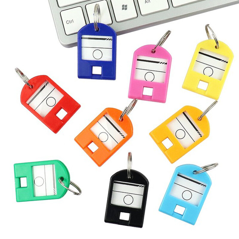 30 Pcs Baggage Key Chains Key Rings School Office Student Business Staff Card Badge Card Badge Holder Name Cards Tags Plastic
