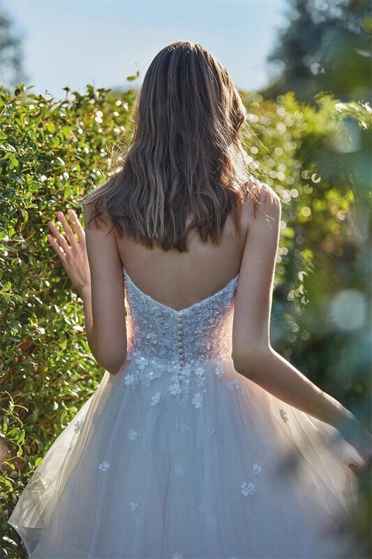 Robe de mariée trapèze en dentelle avec appliques, chérie sexy, bohème, patients en fibre de tulle, quelle que soit la robe de mariée, 2023