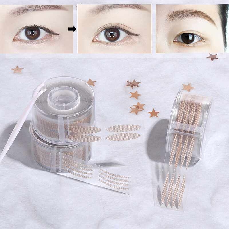 600PCS Invisible Double Eyelid Stickers Transparent Self Adhesive Double Eye Tape Slim/Wide Waterproof Fiber Stickers For Eyelid