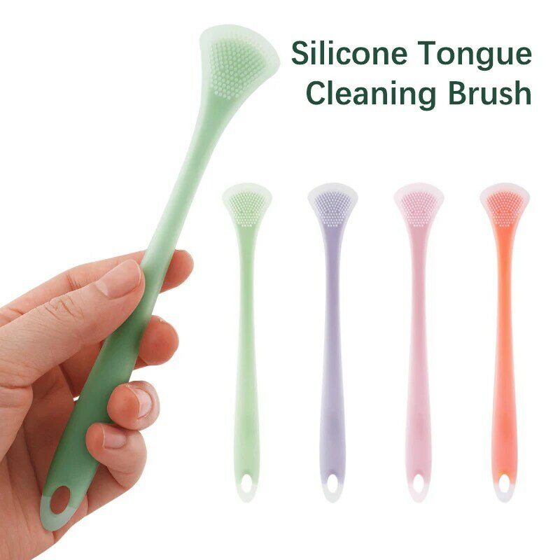 Escova de limpeza de língua macia, Duplo lado massagem raspador, Oral Health Care Tool