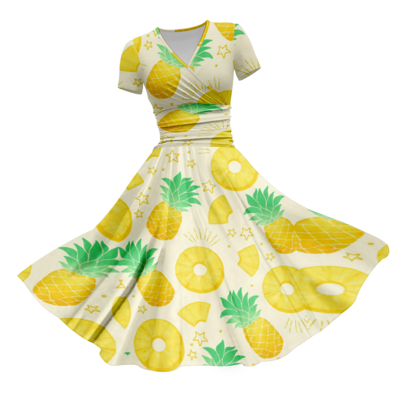 Sommerkleid 2024 Obst druck Maxi kleid Frauen Party Strand stilvolle Vestido Luxus Abendkleider Mädchen elegante Robe neue Kleider