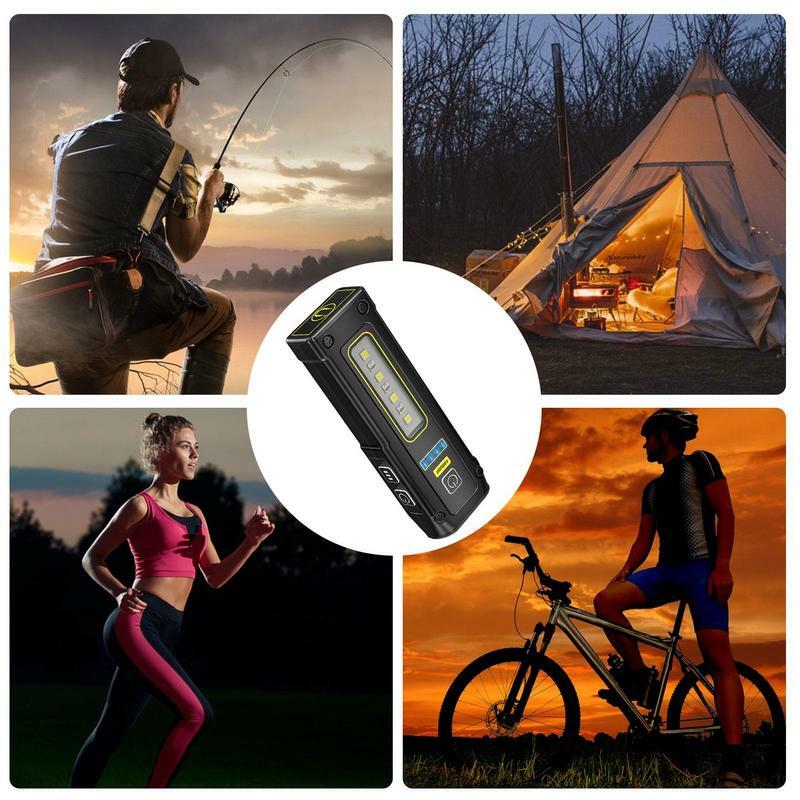 충전식 야외 손전등, 높은 루멘 LED 플래시 라이트, 멀티 라이트 모드, 캠핑 용품, 등산객 보조배터리