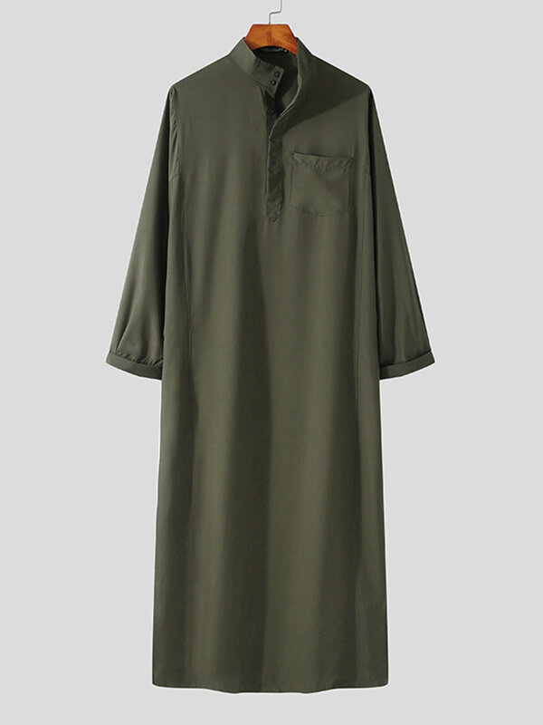 Moda odzież dla muzułmanów Thobe Jubba męskie szaty z długim rękawem arabia saudyjska Thobe Kaftan Ropa Arabe islamska Thobe sukienka indyjska szata