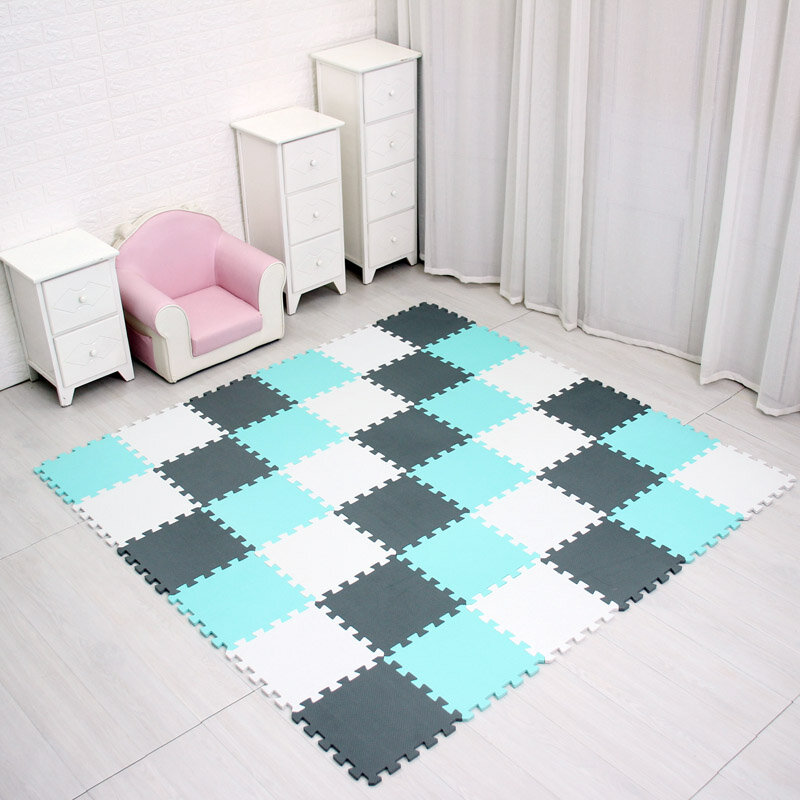 Meiqicool-alfombra de rompecabezas de espuma EVA para bebé, azulejos de ejercicio entrelazados, alfombra de suelo para niños, 29cm x 0,8 cm cada uno, 18 o 24 lotes