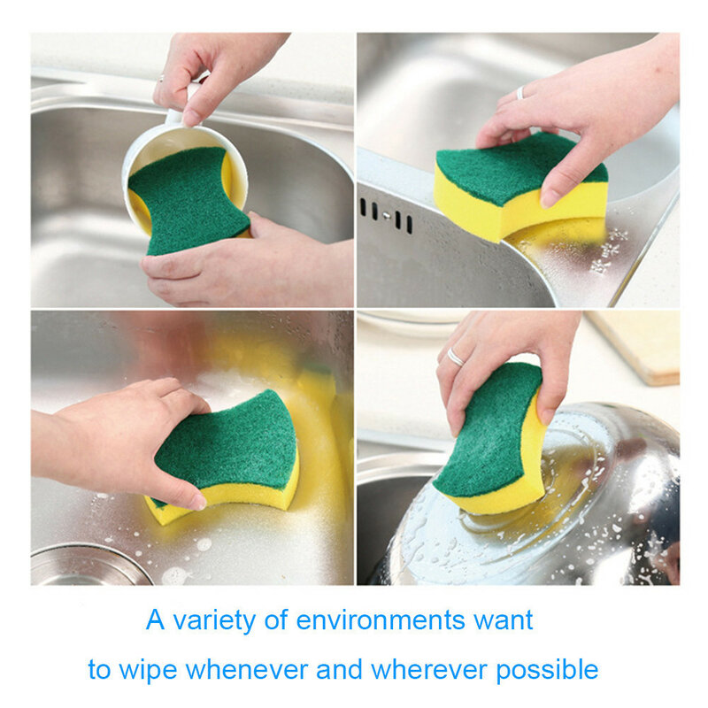 ฟองน้ำล้างจาน20/30ชิ้นผงแร่ขนาดจิ๋วในครัวฟองน้ำทำความสะอาดหม้อถูฟองน้ำชุดกำจัดฟองน้ำแปรงทำความสะอาด