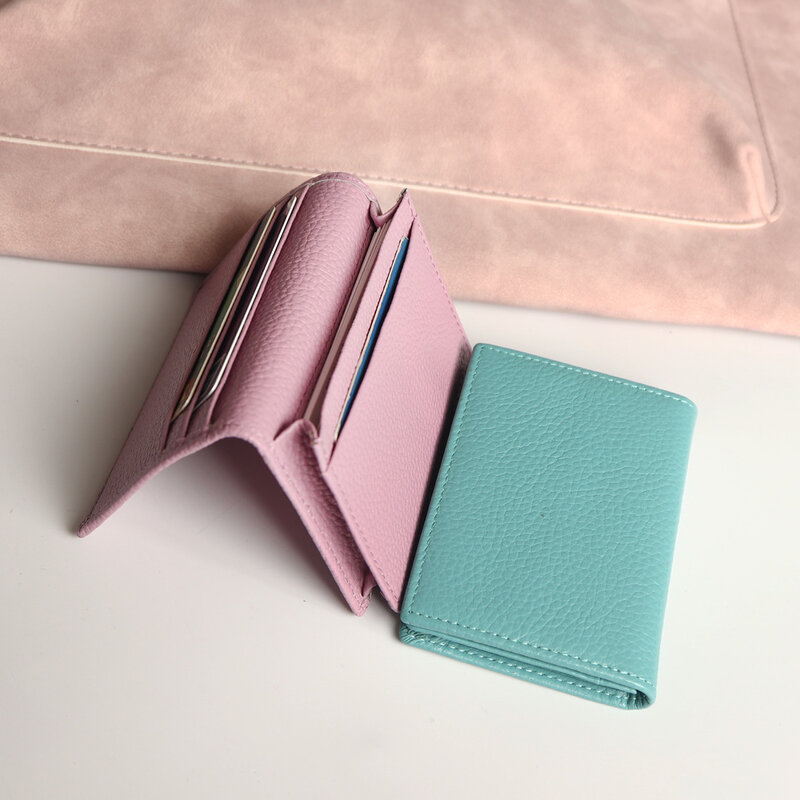 Luxury Genuine Leather Card Case Fashion Business Name Men Card Holder Portable Cowhide Small Women Credit Cardholder Wallet