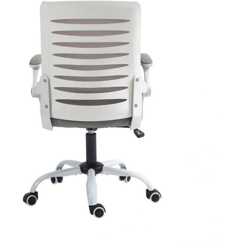Sedia con schienale in rete sedia girevole ergonomica sedia da scrivania per Computer da ufficio supporto lombare esecutivo bracciolo ribaltabile (grigio)