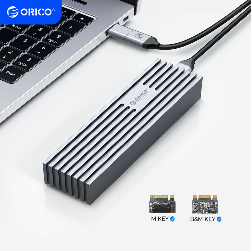 ORICO Aggiornato In Lega di Alluminio M2 NVMe SSD Enclosure 10Gbps Tipo C M.2 PCIe SSD Caso Tasto M Solid State Drive Caso di Supporto UASP