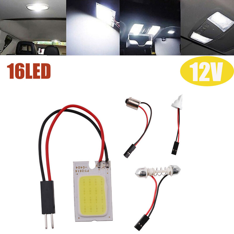 Cabin Light COB LED Light Panel 12V COB Lamp Bead Plug & Play Super White T10 Wedge Socket T10 C5w Ba9s Socket