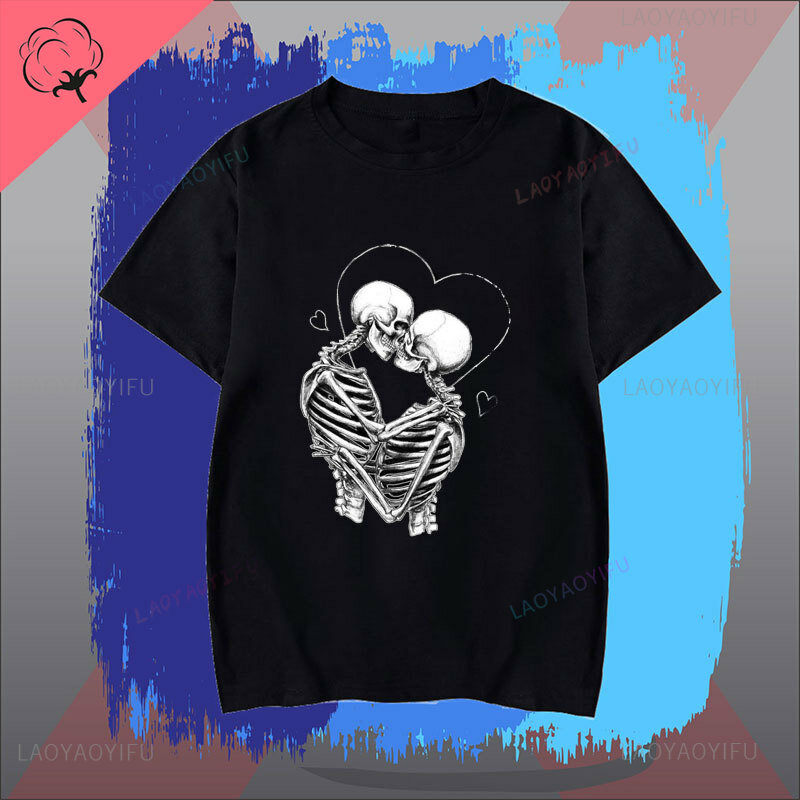 Novità skull lovers t-shirt stampata daily cool casual comodi top da uomo e da donna a maniche corte girocollo abbigliamento