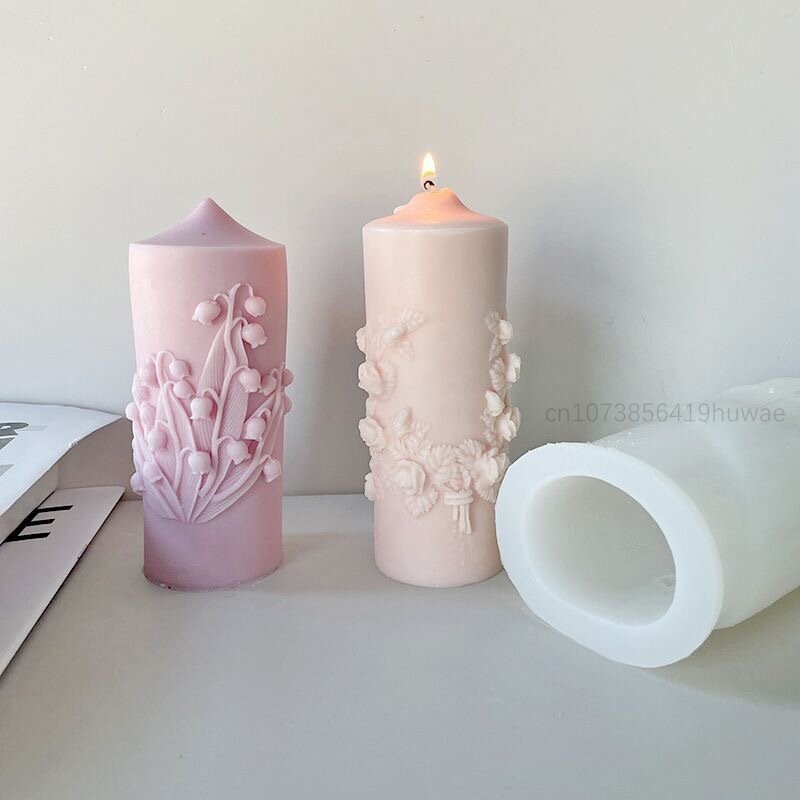 Molde de silicona perfumado para fabricación de velas, herramientas de decoración del hogar, ramo de flores rosas, bricolaje, artesanías hechas a mano, yeso, jabón