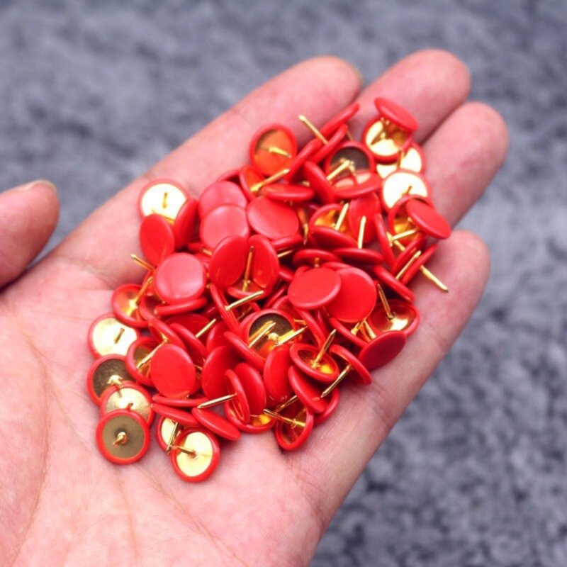 100 stuks push-pins rondheid kleuren duimkopspijkers decoratieve schattige kurkbord kopspijkers
