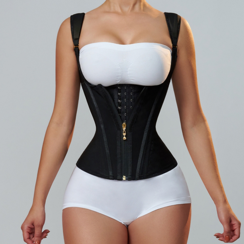 Fajas Colombians Girdles With Row Buckle and Zipper Postpartum Corset Waist Trainer Body Shaper For Women Sexy Shaping Curve
