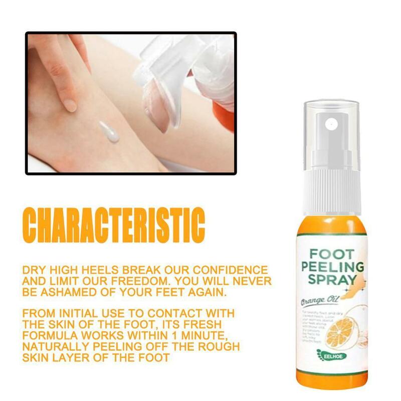 Spray per Peeling ai piedi essenza di arancia naturale Pedicure mani esfoliante per la pelle morta sbiancare i piedi strumento per la cura esfoliante cosmetici 100ml