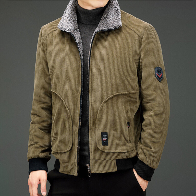 Jaqueta tática para-brisa masculina, uniforme militar, corta-vento, exterior, oversize, veludo cotelê, casual, pesado