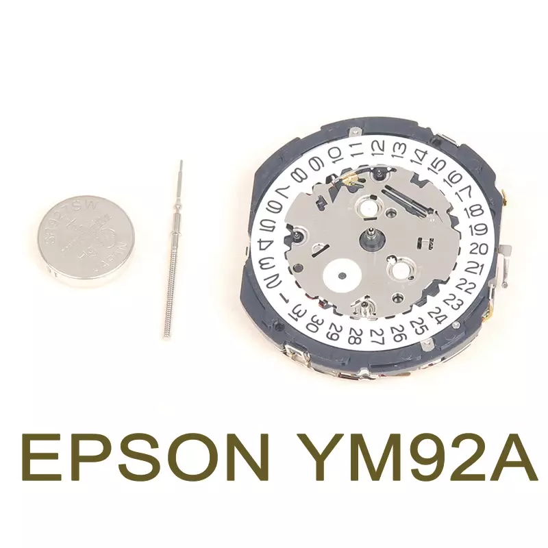 Epson ym92小型ハンド6.9.12アナログクォーツ12インチ、センター秒クロノグラフ、オリジナル日本、新品