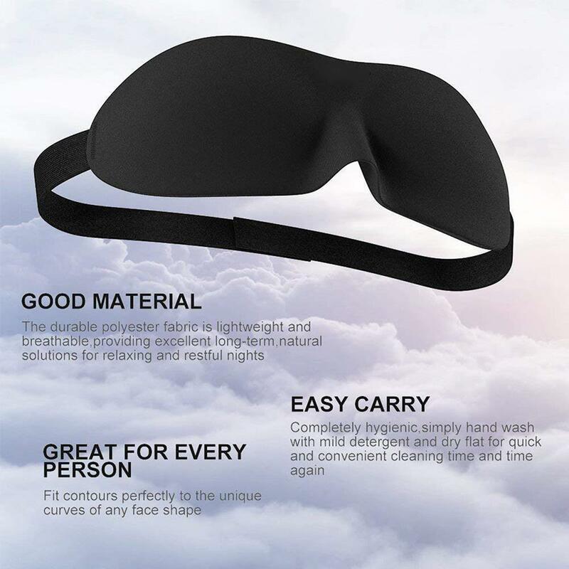 Masque oculaire en tissu respirant ultra-doux 3D, patch oculaire de sommeil portable, aide au sommeil de voyage, couverture oculaire