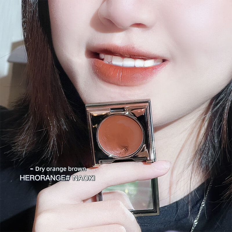 HERORANGE Lip Mud Matte Lipstick Waterproof Sweat Proof antiaderente Cup Blush Cream Mini Eyeshadow Palette trucco facciale da donna