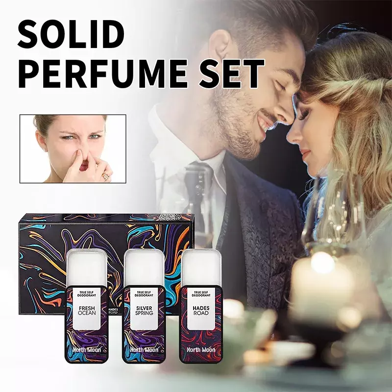 Sdotter-Conjunto de Perfume Sólido Portátil para Homens, Longlasting Colônia, Feromone Feromone, Atrair W, Unisex, Novo
