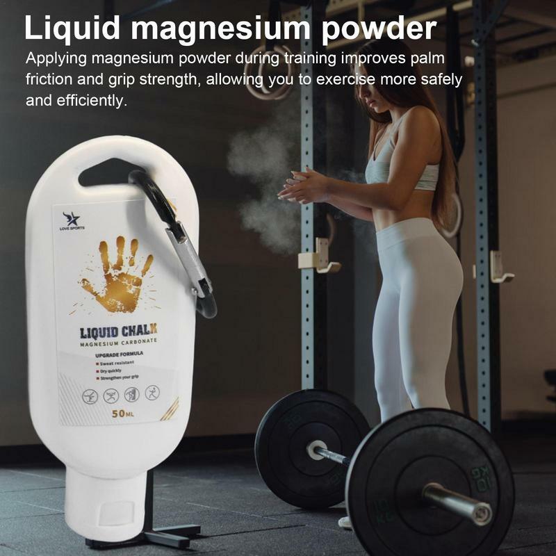 Krim Anti selip, 50/100ml kapur cair olahraga Magnesium bubuk kebugaran angkat berat Anti selip pegangan Angkat Berat mendaki Gym olahraga