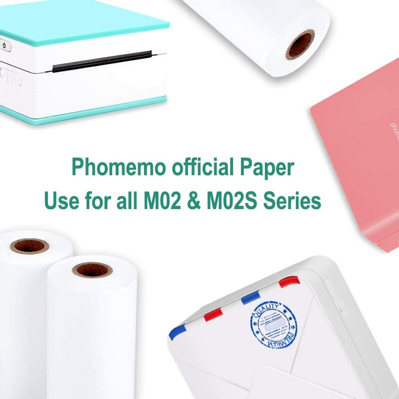 Phomemo Thermal Photo Printer Paper Rolls Adhesive Transparent Gold Papers for M02 M02S M02Pro Printer Printable Sticky Note