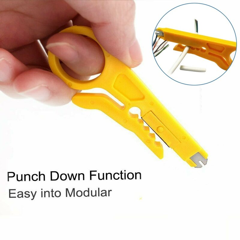 Precise IDC Insertion Punch Down Tool with Wire Stripper for UTP/STP Cables in Networking and Telecommunications