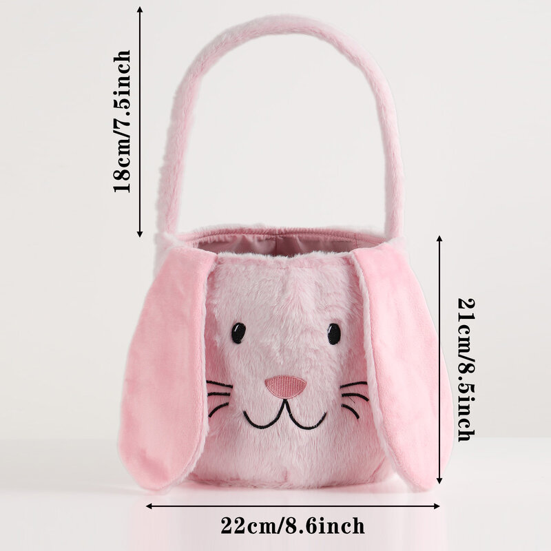2024 Пасхальная сумка-ведро с заячьими ушками, мультяшный кролик, фотография, счастливый Пасхальный день для детей, кроличьи ушки, конфеты