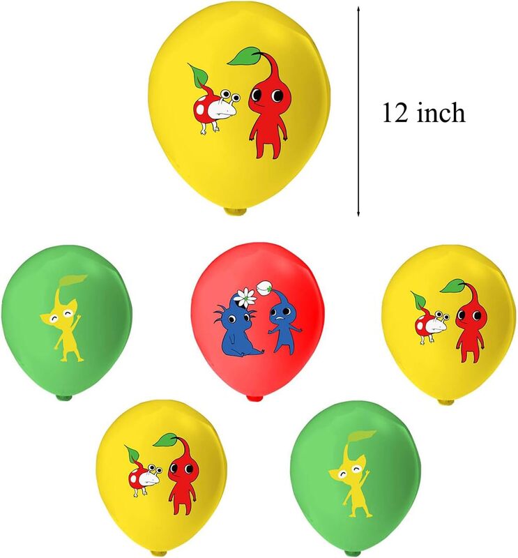 12pcs pikmin balloons Latex Balloon Cartoon Figure Birthday Decoration Round Balloon Party Favors Party Supplies Free Shipping