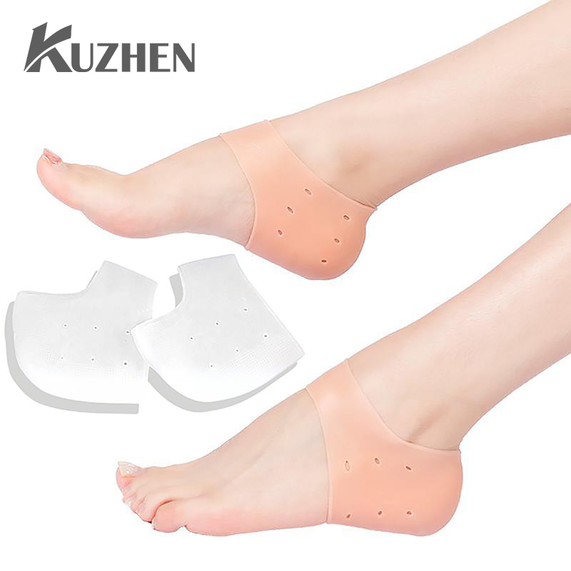 Elástico hidratante pé cuidados com a pele calcanhar, forro anti rachamento, silicone borracha gel meias, proteção do pé, 1 par