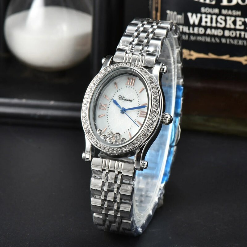 Hete Verkoop Klassieke Stijl Origineel Horloge Dames Volledig Roestvrij Staal Eenvoudige Mode Chopard-Horloge Kwaliteit Sport Aaa Klok