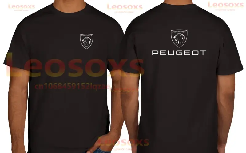 Мужская летняя футболка [TEW], свободная и удобная футболка из чистого хлопка с принтом Peugeot Leosoxs, уличная женская футболка с коротким рукавом