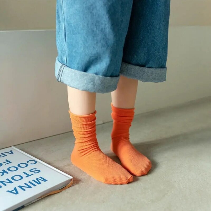 Дышащие бархатные носки в стиле преппи, однотонные ультратонкие носки для девочек, чулки в Корейском стиле, Детские Чулочные изделия, носки с ворсом