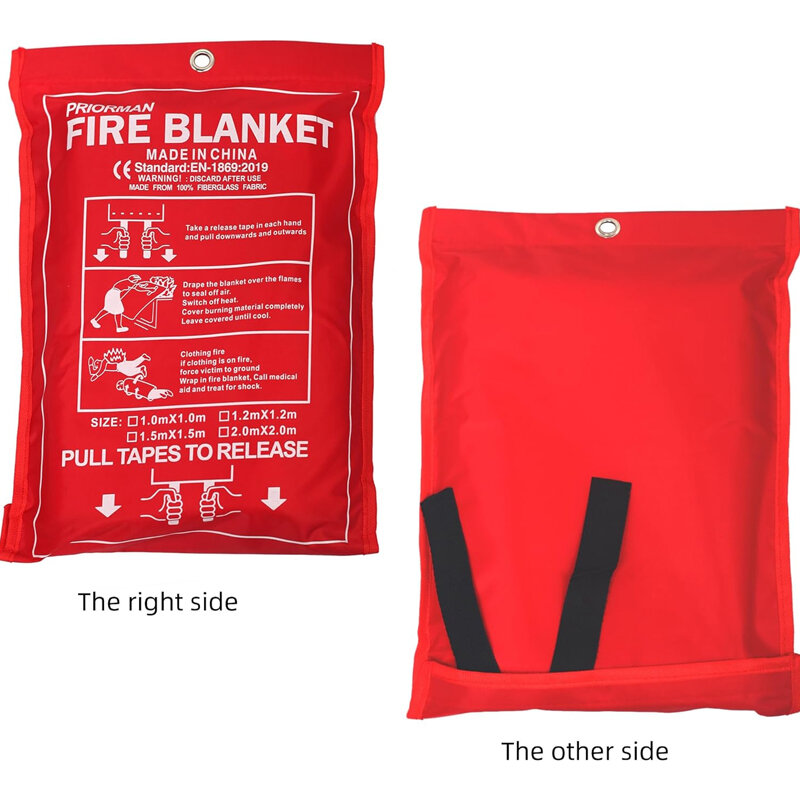 화재 쉘터 유리 섬유 화재 담요, 난연성 비상 생존 안전 커버, 화재 비상 담요, 흰색, 1.2m * 1.2m