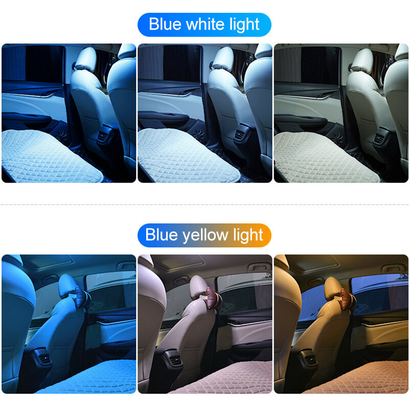 Lampka do czytania na dach samochodowy LED bezprzewodowa lampa przenośna wnętrze auta USB ładowanie typu dotykowego magnes sufitowy samochód lampka nocna uniwersalna
