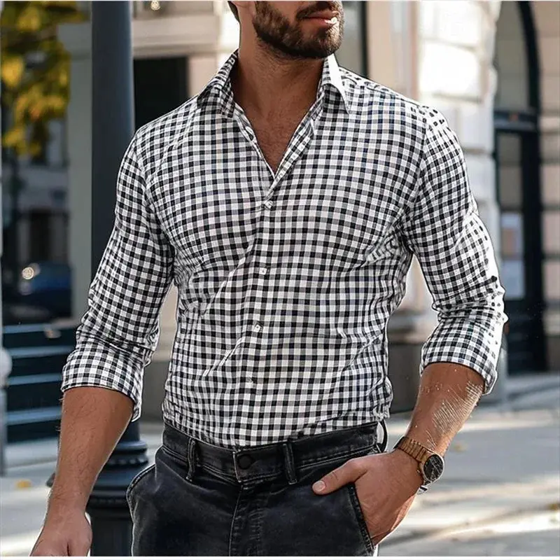 Men's Shirts Button Down Shirts Casual Shirts Black Red Blue Long Sleeve Striped Lapel Daily Resort Wear Stylish Casual Tops