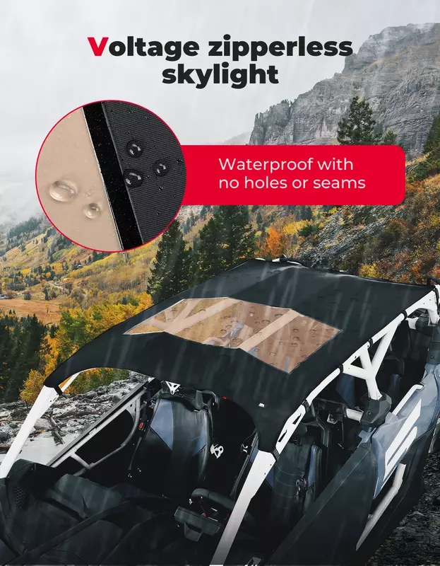 KEMIMOTO-visera solar de PVC UTV, lona impermeable, techo suave, para Can Am Maverick X3 Max 4x4 XDS XRS XMR Turbo DPS, 4 puertas, 2017 +